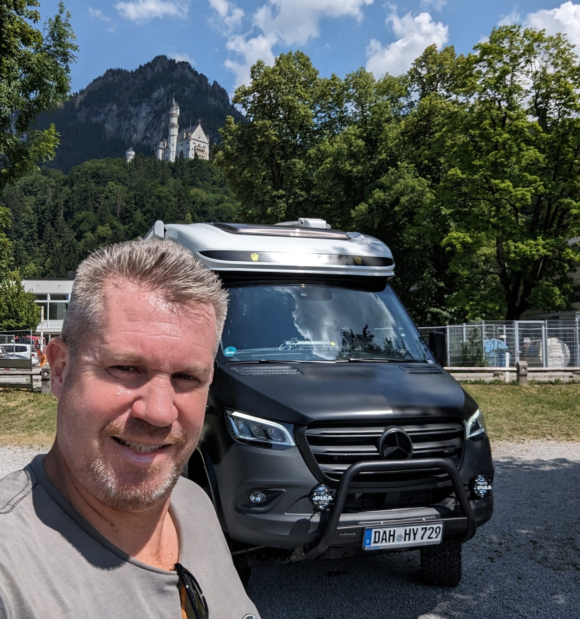 Van pickup day — Neuschwanstein Castle in the background